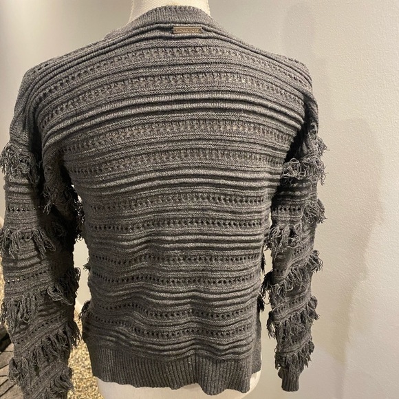 {Michael Michael Kors} fringe gray crew neck sweater - Picture 2 of 3
